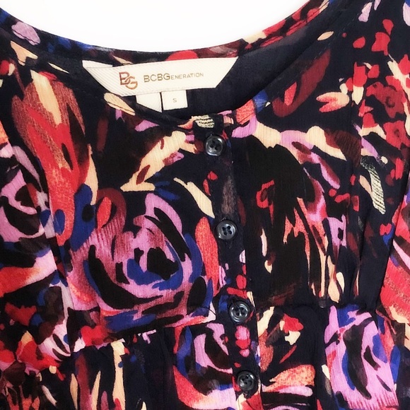 BCBGeneration Tiered Ruffle Floral Halter Dress Sm - Picture 7 of 8